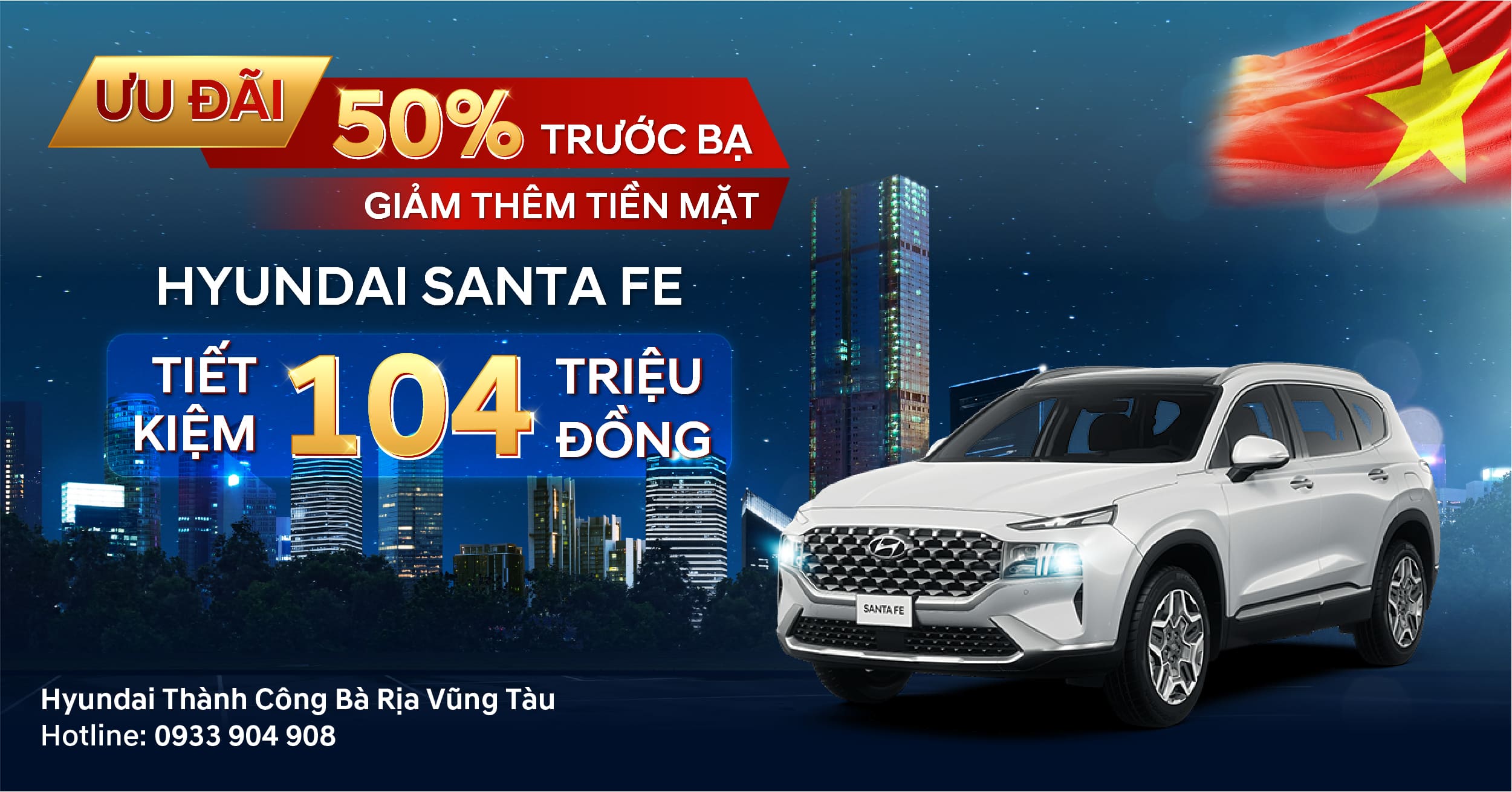 Tiết kiệm đến 104 triệu đồng khi mua SantaFe trong tháng 9