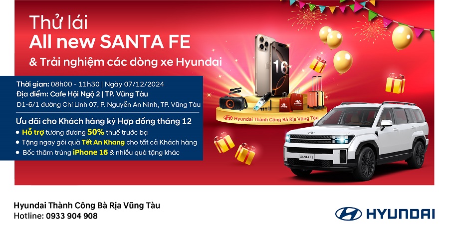 Chương Trình Lái Thử Xe Hyundai Tháng 12 1 Ads post THU LAI All new SANTA FE CF Hoi Ngo 2 VT Fb 1200x628 1