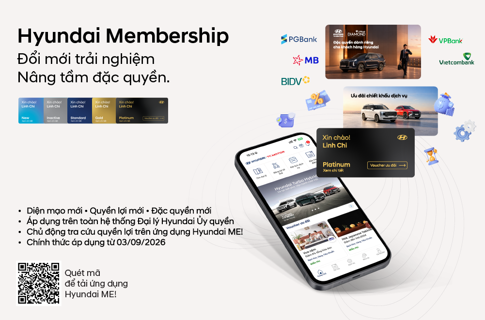 Hyundai Membership 2026 - Đổi mới trải nghiệm, nâng tầm đặc quyền 1 App web App 1000x600 2